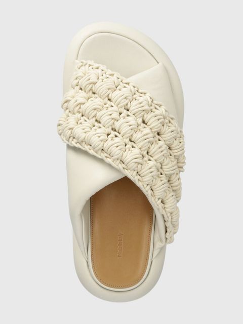 JW Anderson klapki Crochet Twister damskie kolor beżowy na platformie ANW42027A
