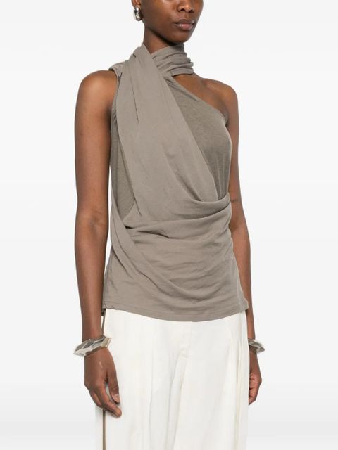 ENTIRE STUDIOS draped one-shoulder top - Grey