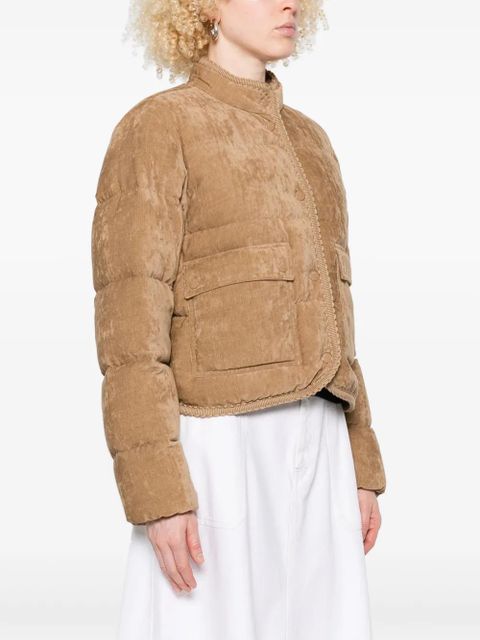 Moncler logo-patch jacket - Brown