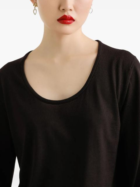 Dolce & Gabbana scoop-neck long-sleeve top - Brown - zdjęcie produktu nr 2