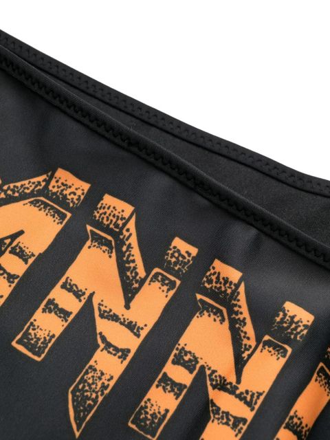GANNI logo-print bikini bottom - Black