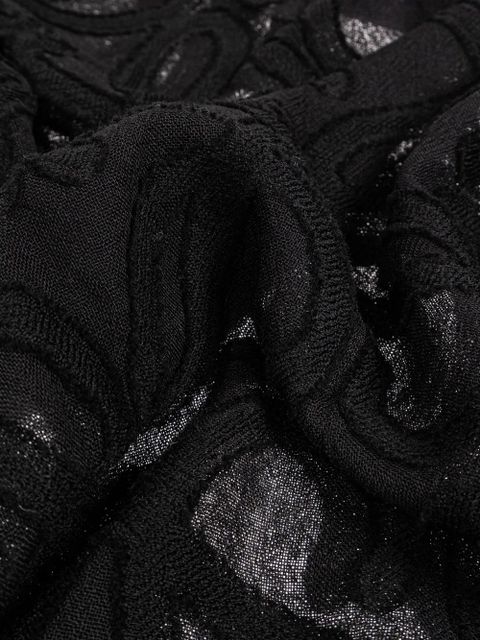 LOEWE Anagram-pattern wool scarf - Black