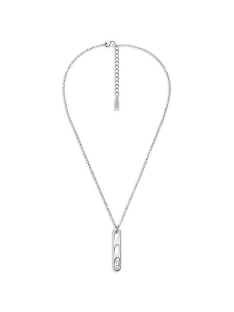 Diesel oval d logo pendant necklace - Silver - zdjęcie produktu nr 1