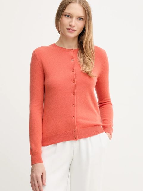 United Colors of Benetton kardigan wełniany kolor pomarańczowy lekki - zdjęcie produktu nr 1