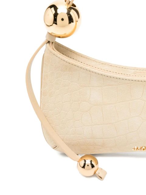Jacquemus Le Bisou Perle croc-effect shoulder bag - Neutrals