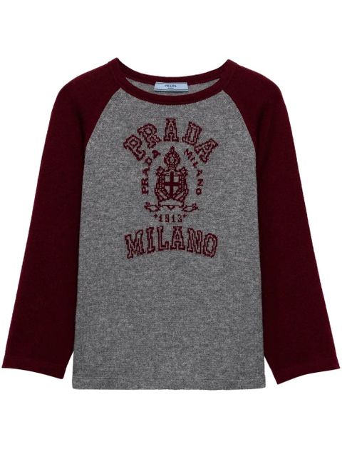 Prada logo-intarsia sweater - Grey - zdjęcie produktu nr 1