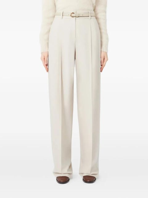 Max Mara pleated-front belted trousers - Neutrals
