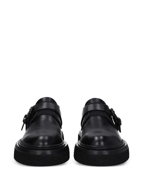 Max Mara buckle-strap leather loafers - Black