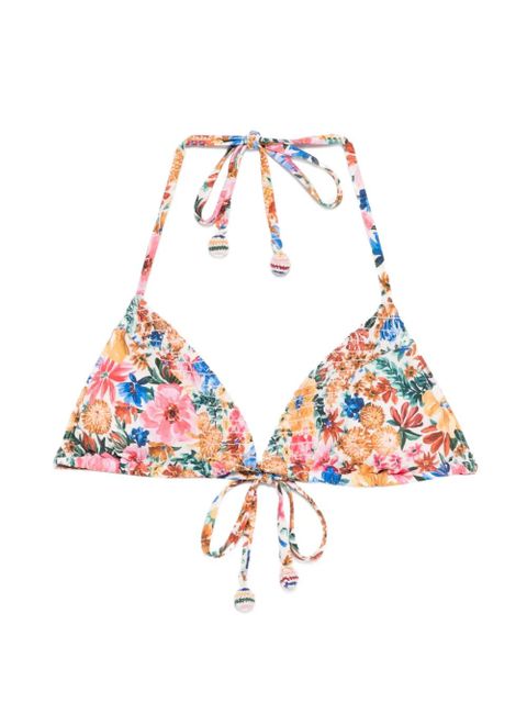 FARM Rio floral triangle bikini top - White - zdjęcie produktu nr 1
