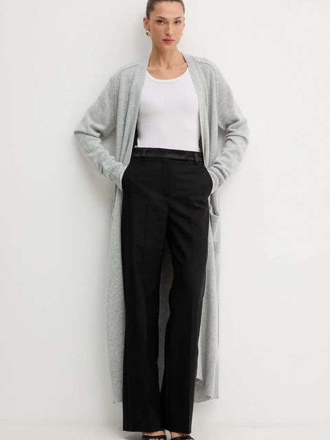 BOSS kardigan wełniany damski kolor szary 50550488