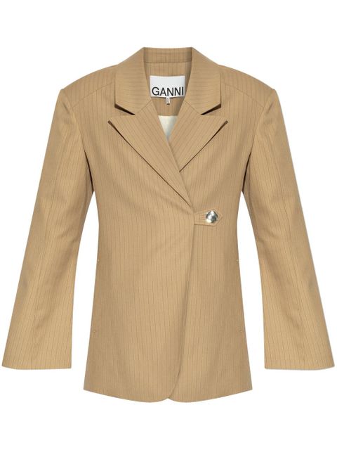 GANNI striped blazer - Neutrals - zdjęcie produktu nr 1