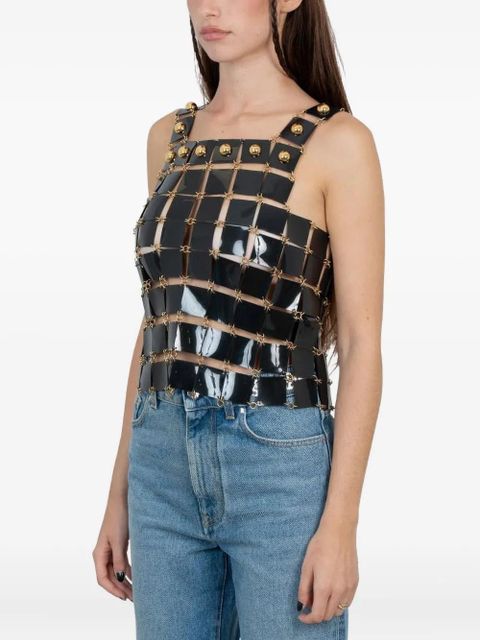 Rabanne square-panelled top - Black