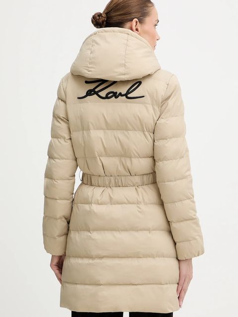 Karl Lagerfeld kurtka kolor beżowy zimowa A1W15047