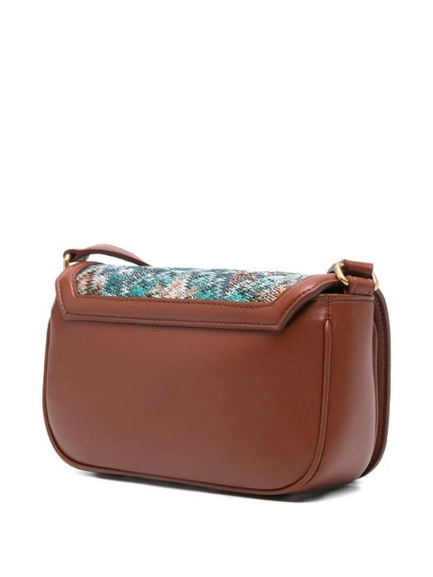 Missoni patterned leather cross body bag - Brown