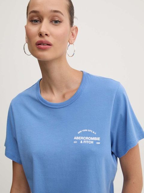 Abercrombie & Fitch t-shirt bawełniany damski kolor niebieski KI157-4307