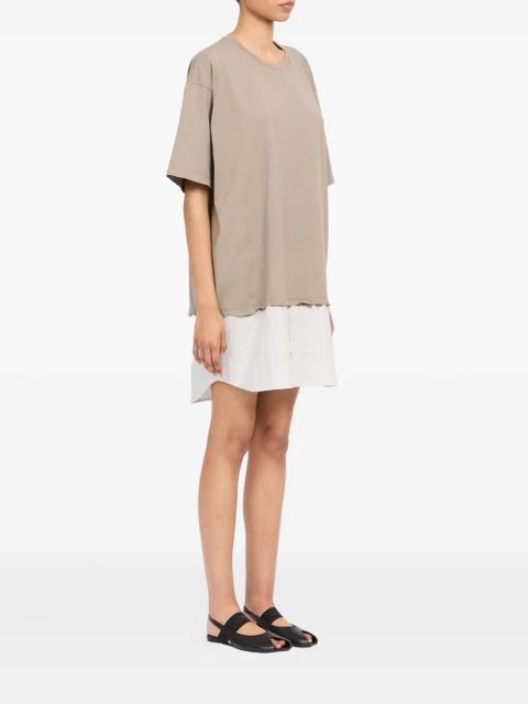 MM6 Maison Margiela striped-panel mini T-shirt dress - Neutrals