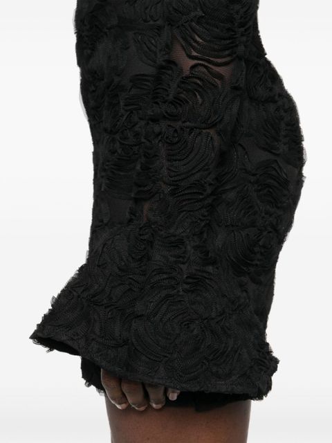 ROTATE BIRGER CHRISTENSEN floral mesh mini dress - Black