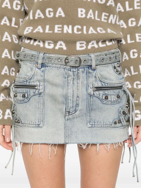 Balenciaga Cagole denim miniskirt - Blue