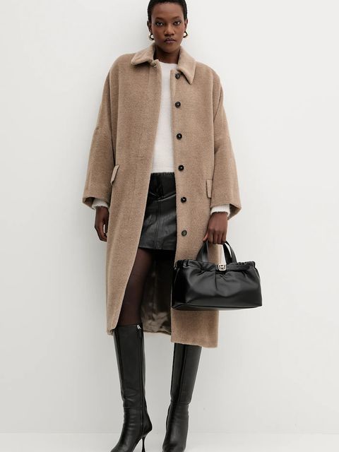 Marella płaszcz wełniany kolor brązowy 2523016122200