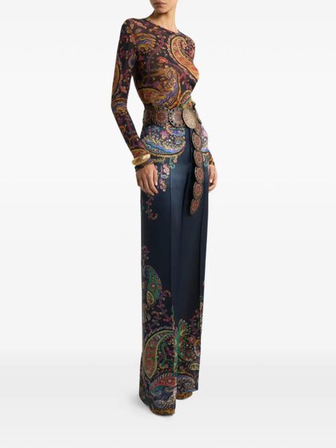 ETRO wide-leg printed trousers - Blue - zdjęcie produktu nr 2