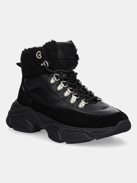 Love Moschino botki kolor czarny na płaskim obcasie JA15356G0NIAM00A - zdjęcie produktu nr 1