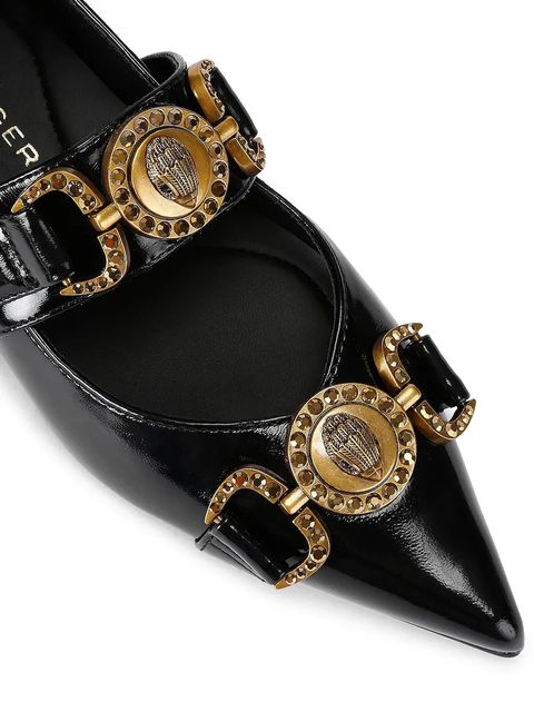 Kurt Geiger London baleriny skórzane Mansion Point Slip On kolor czarny 4986600309