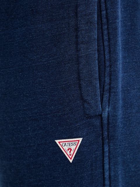 Guess Jeans spodnie dresowe bawełniane damskie kolor granatowy gładkie W5YB65 KCXQ1