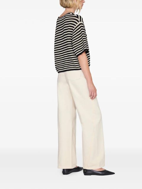 ANINE BING Theo striped sweater - Black