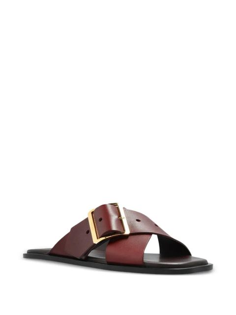LOEWE buckle crisscross sandals - Red