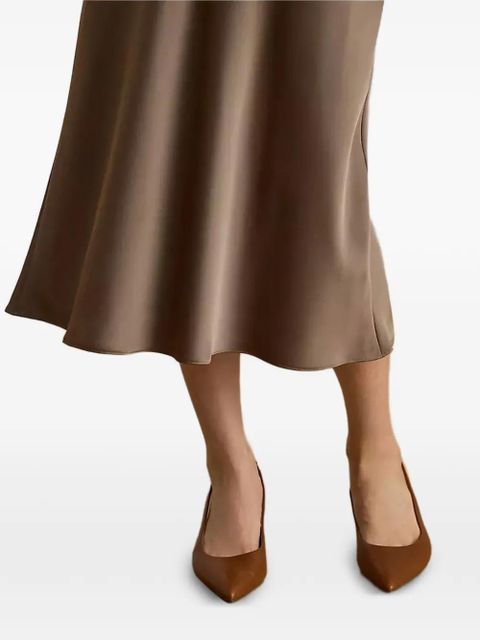 Lauren Ralph Lauren satin midi skirt - Brown