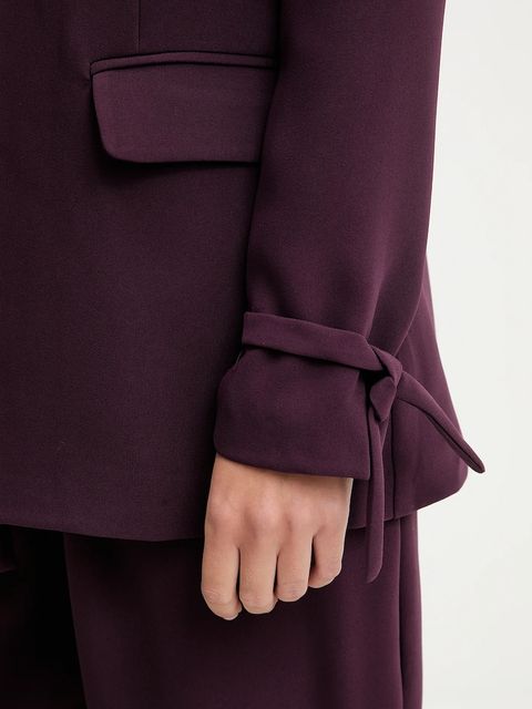 Answear.LAB marynarka kolor fioletowy niezapinana gładka