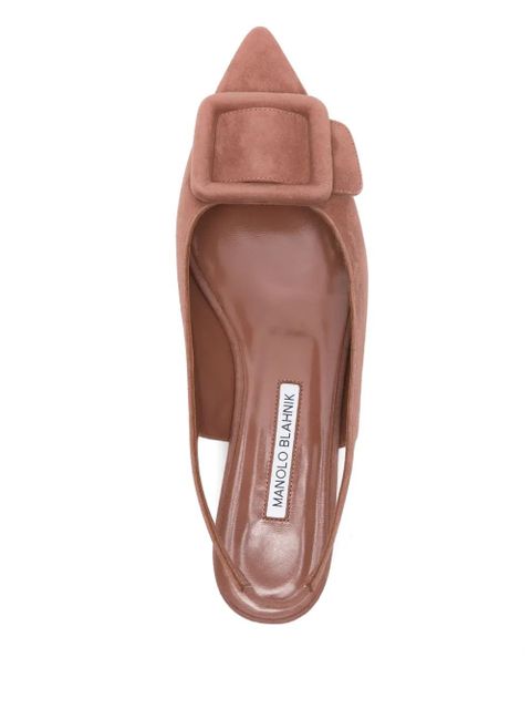 Manolo Blahnik suede slingback pumps - Pink - zdjęcie produktu nr 2