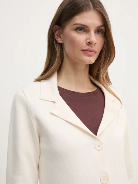 Sisley marynarka kolor beżowy jednorzędowa gładka 1194M602H