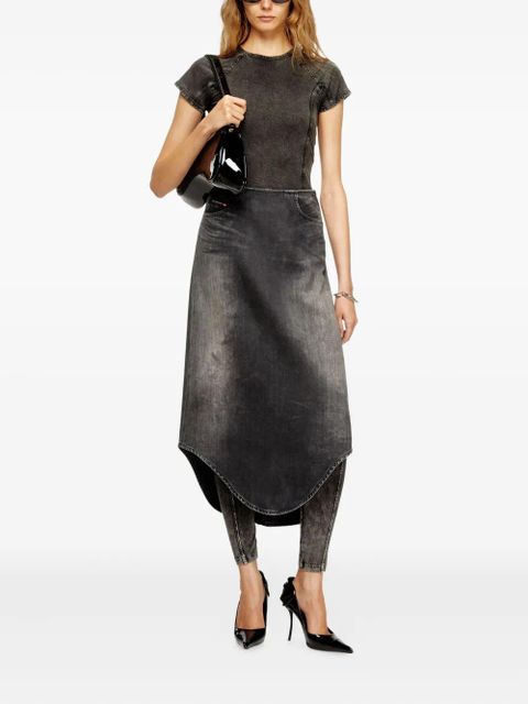 Diesel curved-hem denim skirt - Black