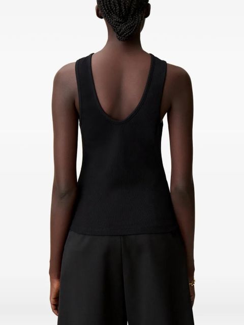 Claudie Pierlot embroidered-logo ribbed tank top - Black