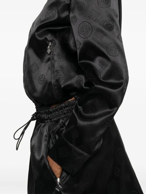 Casablanca logo-pattern bomber jacket - Black