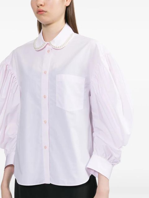 Simone Rocha embellished draped-sleeves shirt - Pink