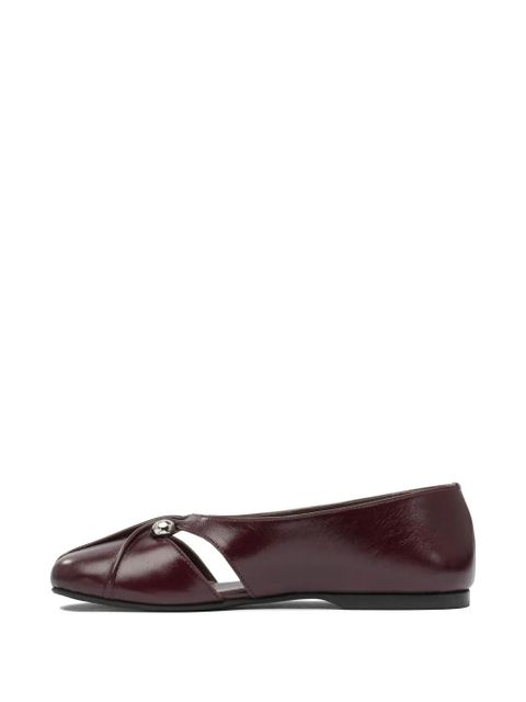 ALOHAS Ravena Rift burgundy leather ballet flats - Red