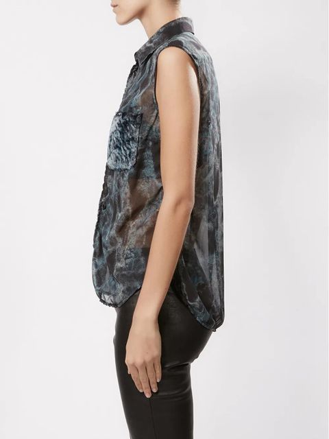 Comme Des Garçons front pocket see-through top - Black