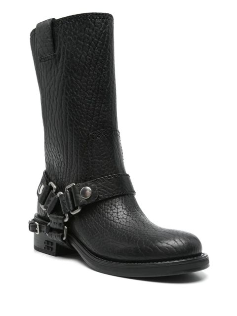 Miu Miu leather ankle boots - Black - zdjęcie produktu nr 2