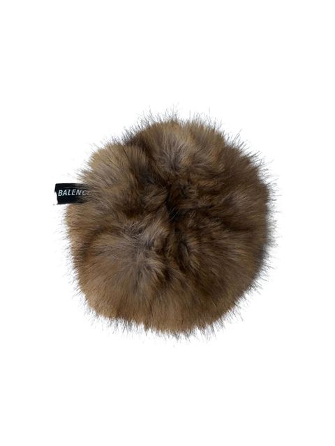 Balenciaga Holli faux-fur round scrunchie - Brown - zdjęcie produktu nr 1