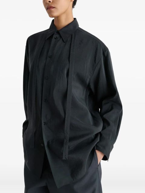 LEMAIRE tie-neck shirt - Black - zdjęcie produktu nr 2