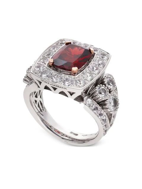 Dolce & Gabbana 18kt gold Eleganza garnet and sapphires ring - Silver - zdjęcie produktu nr 2
