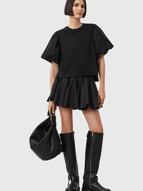 AllSaints t-shirt bawełniany JESS damskie kolor czarny W031JD