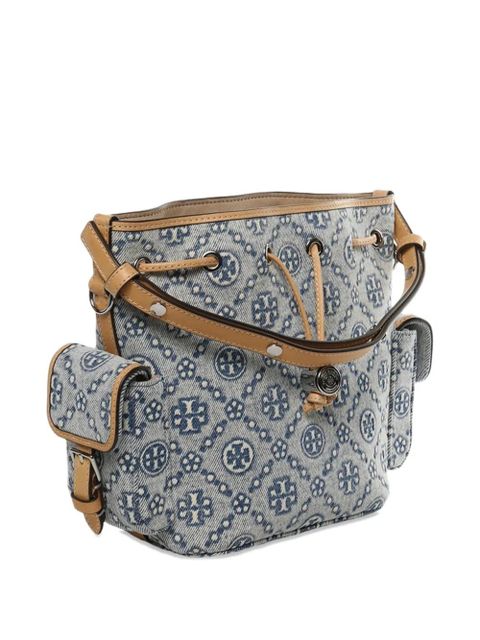 Tory Burch T Monogram drawstring bucket bag - Blue - zdjęcie produktu nr 2