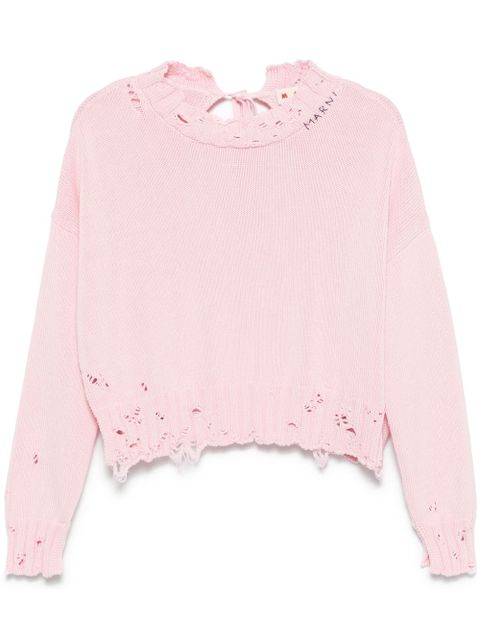 Marni dishevelled cotton sweater - Pink - zdjęcie produktu nr 1