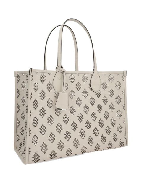 Gucci laser-cut leather tote bag - White