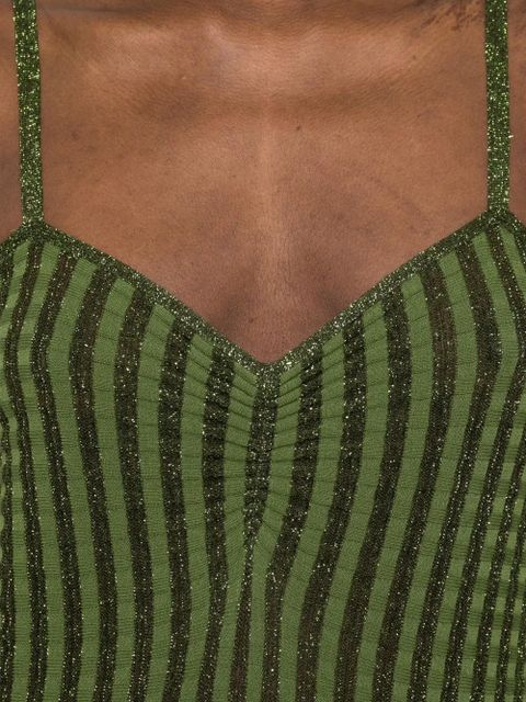 PINKO lurex-detail midi dress - Green