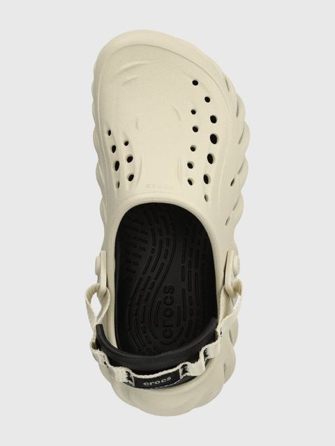 Crocs klapki Echo Clog damskie kolor beżowy na platformie 207937 - zdjęcie produktu nr 2