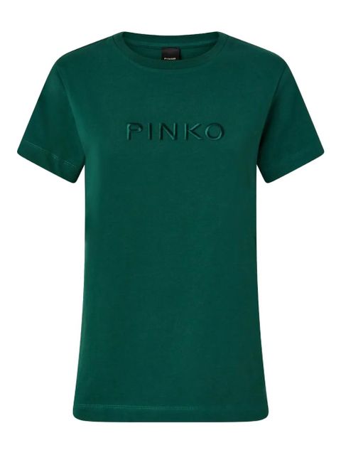PINKO embroidered cotton T-shirt - Green - zdjęcie produktu nr 1